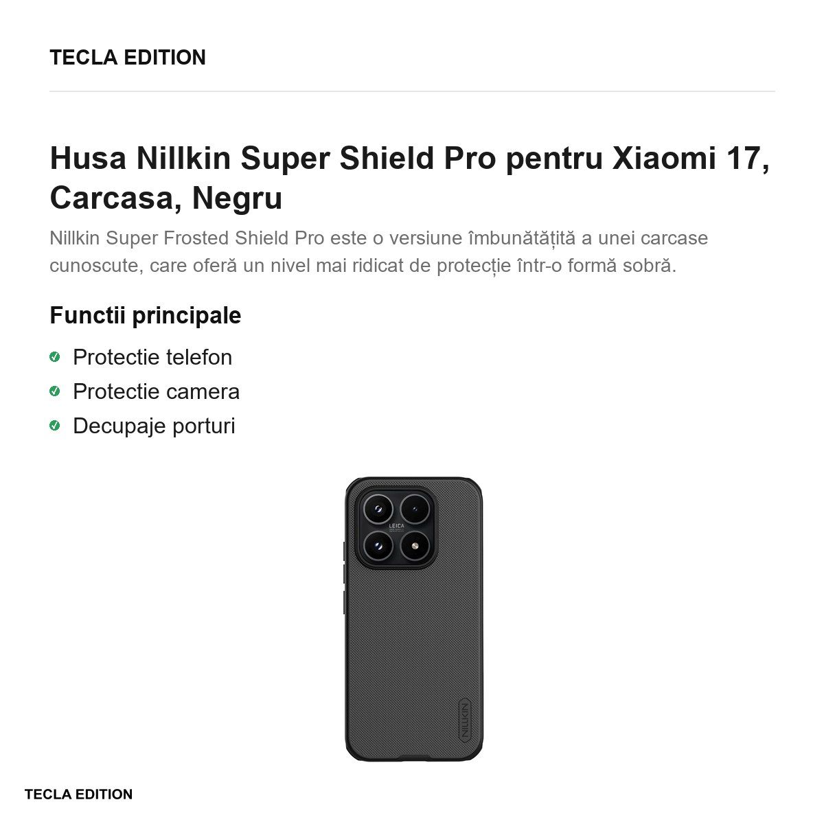 Husa Nillkin Super Shield Pro pentru Xiaomi 17, Carcasa, Negru [2]