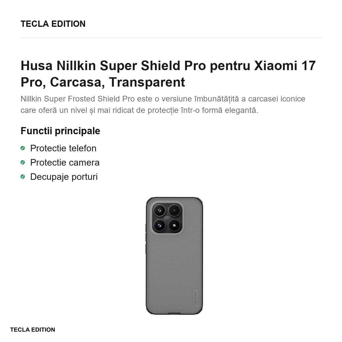 Husa Nillkin Super Shield Pro pentru Xiaomi 17 Pro, Carcasa, Transparent [2]