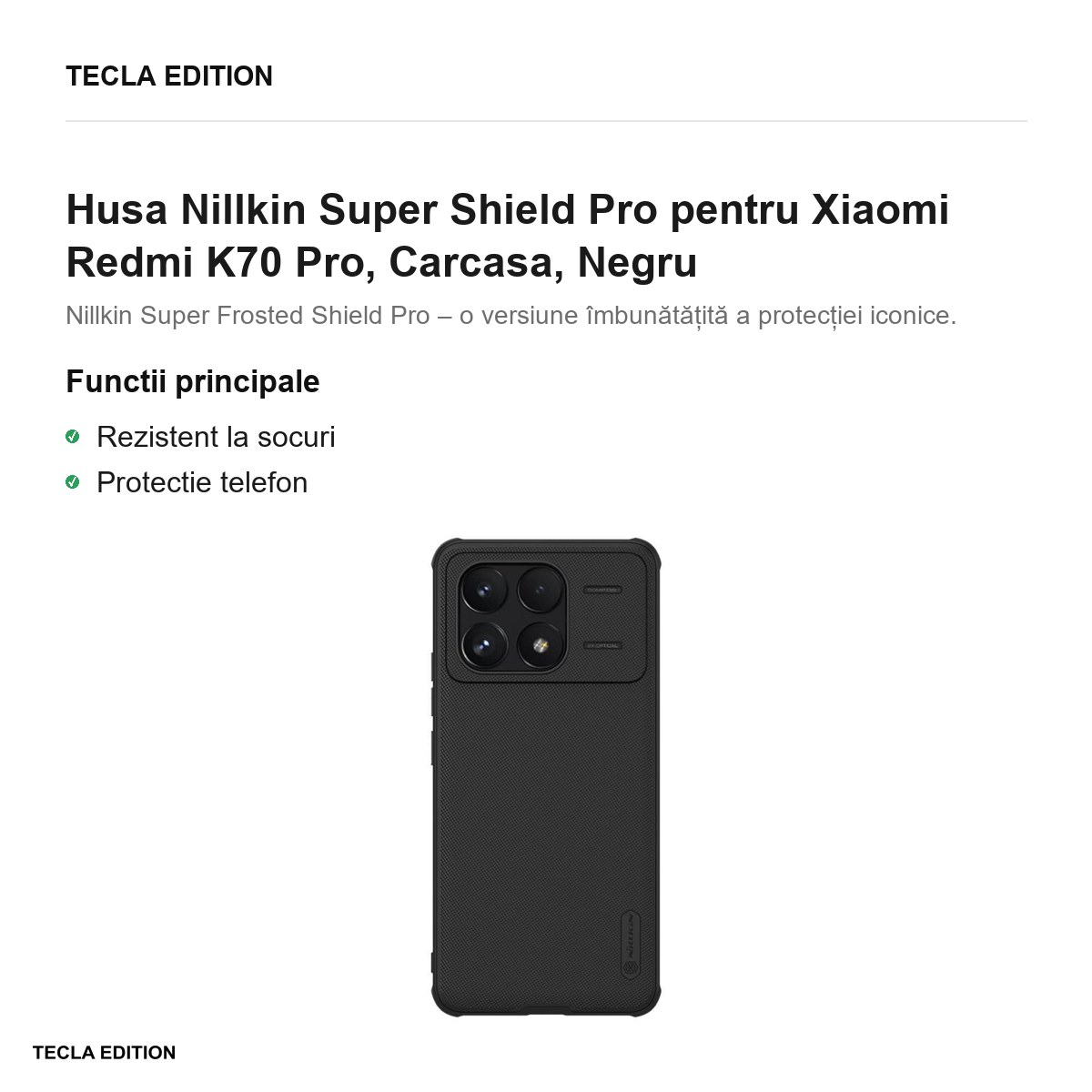 Husa Nillkin Super Shield Pro pentru Xiaomi Redmi K70 Pro, Carcasa, Negru [2]