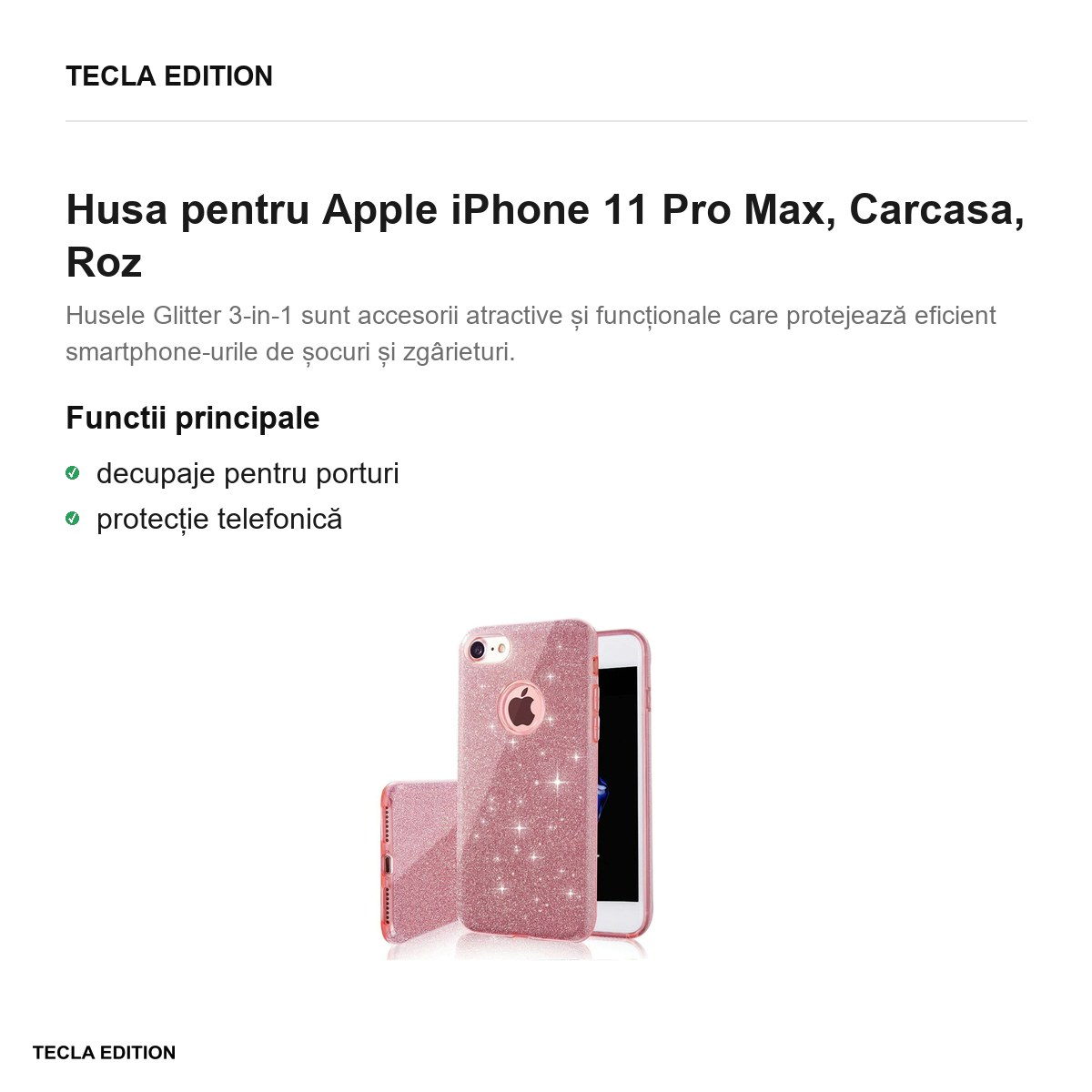 Husa pentru Apple iPhone 11 Pro Max, Carcasa, Roz [2]