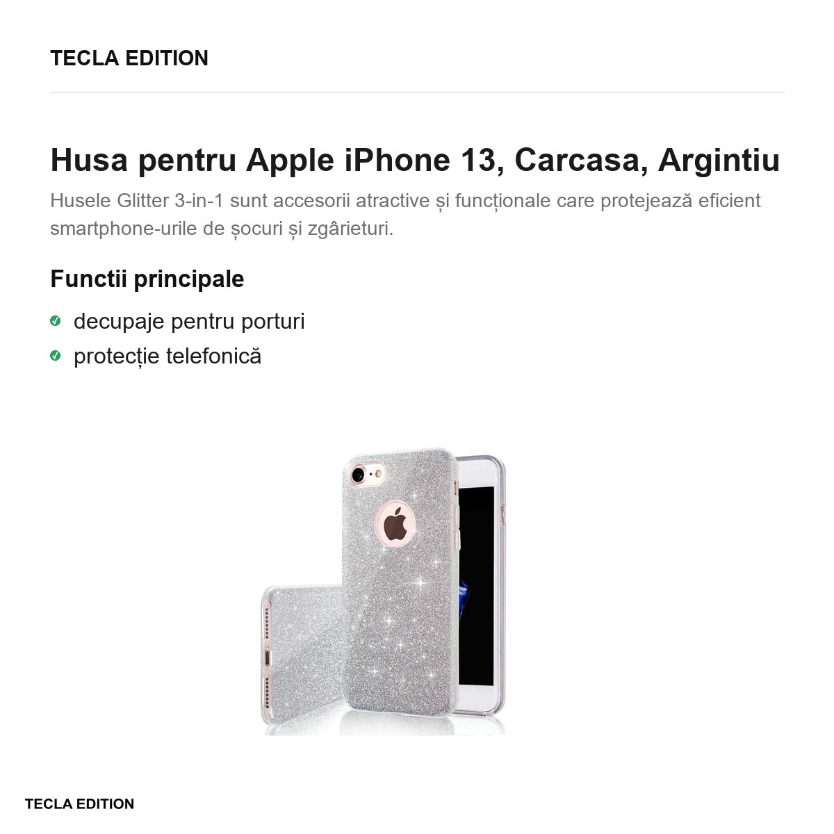 Husa pentru Apple iPhone 13, Carcasa, Argintiu [2]