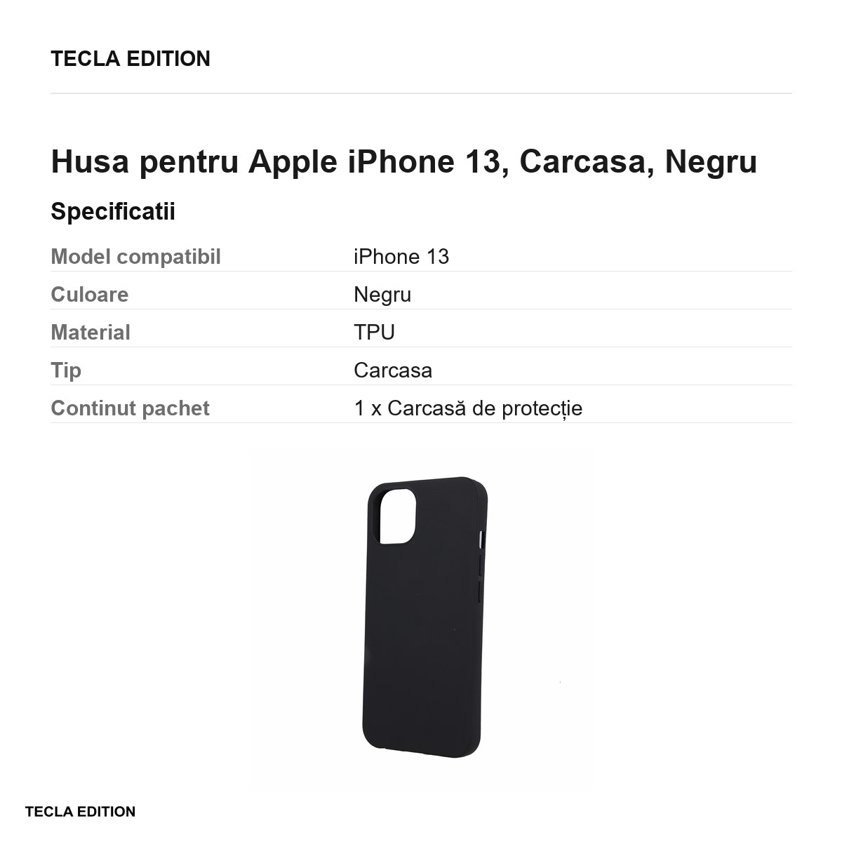 Husa pentru Apple iPhone 13, Carcasa, Negru [3]