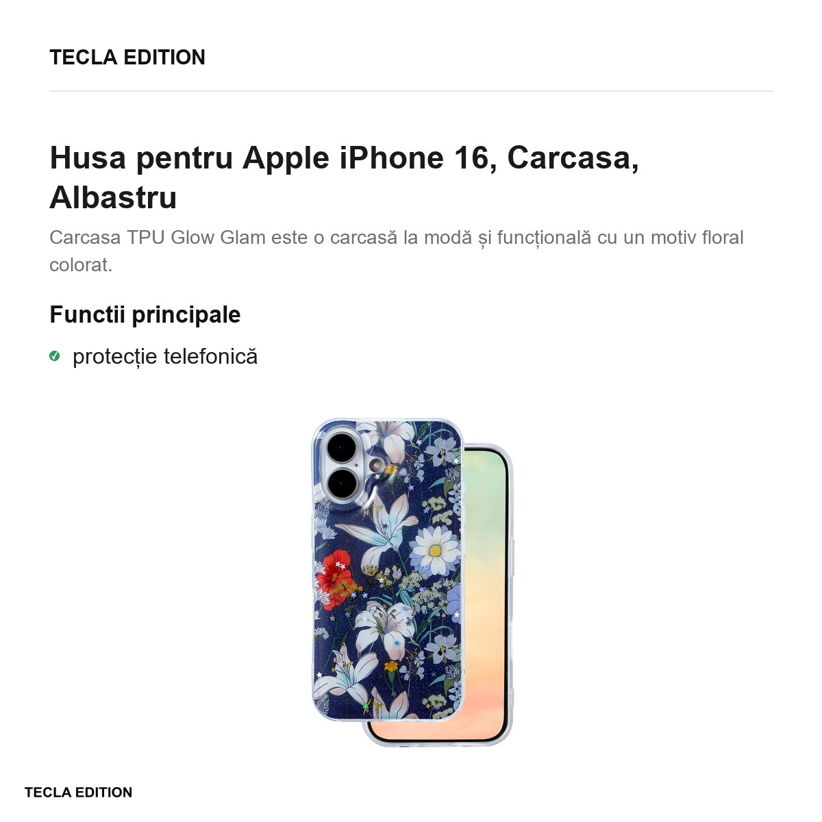 Husa pentru Apple iPhone 16, Carcasa, Albastru [2]