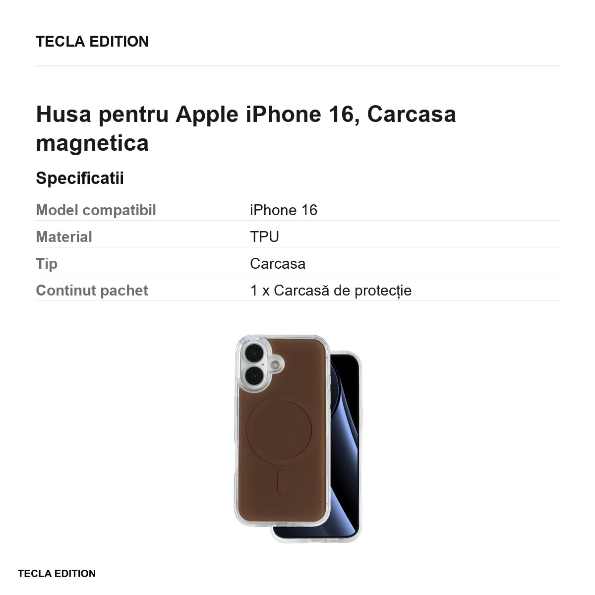 Husa pentru Apple iPhone 16, Carcasa magnetica, Maro [3]