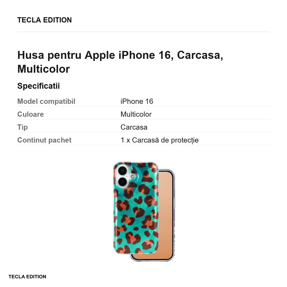 Husa pentru Apple iPhone 16, Carcasa, Multicolor [3]