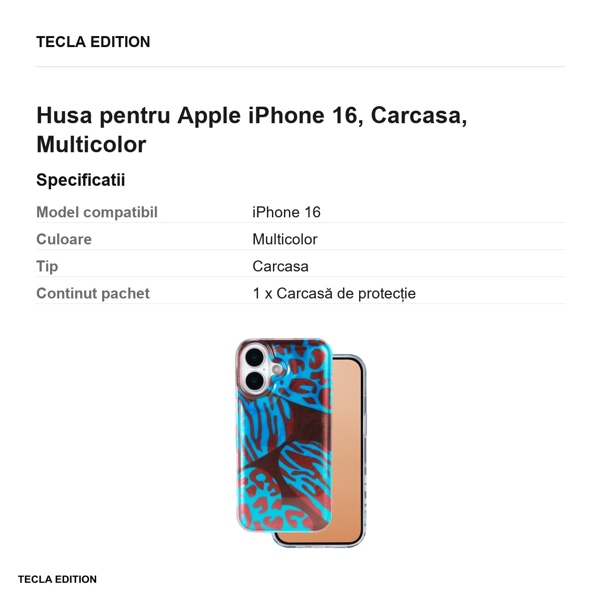 Husa pentru Apple iPhone 16, Carcasa, Multicolor [3]