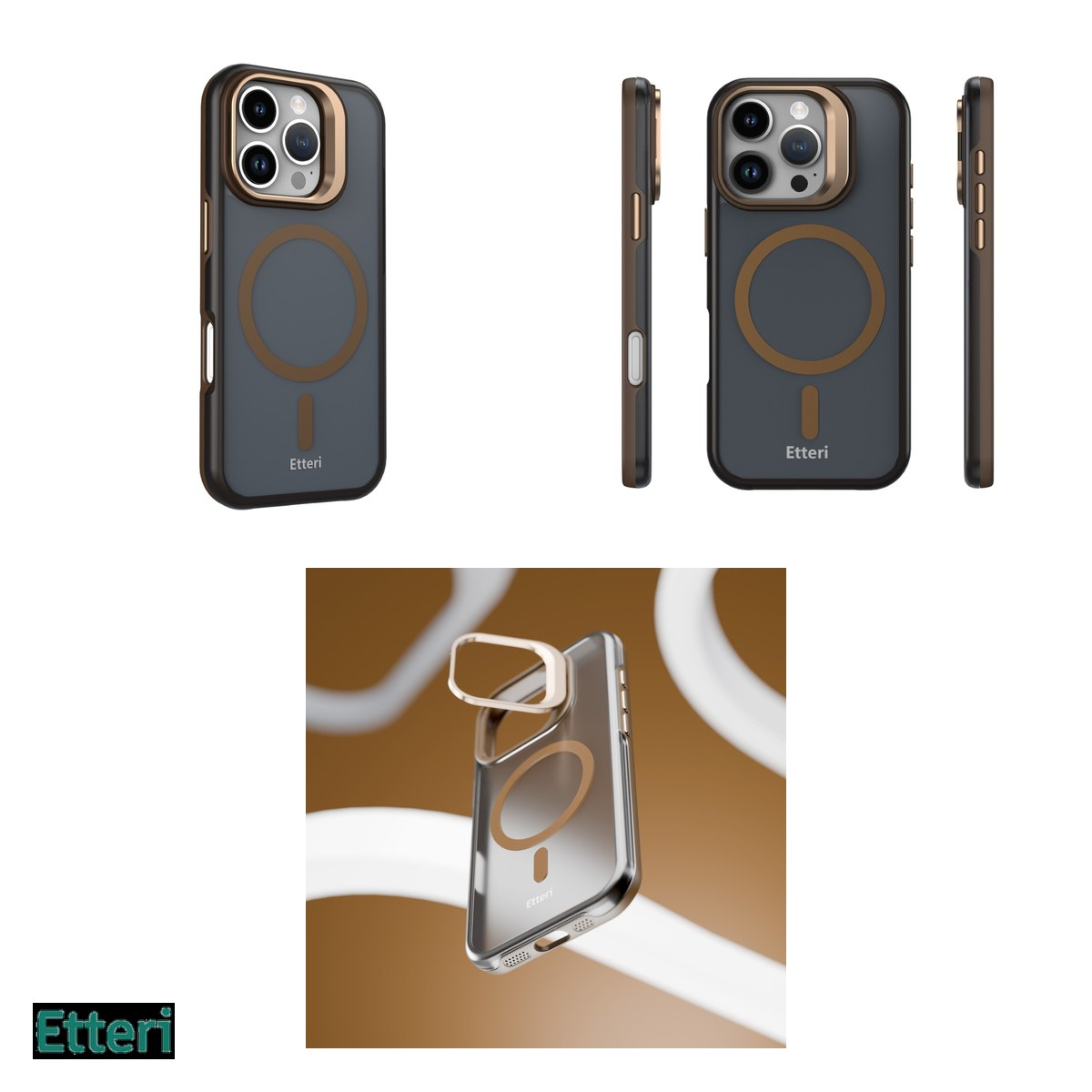 Husa pentru Apple iPhone 16 Pro, Carcasa magnetica, Maro [4]
