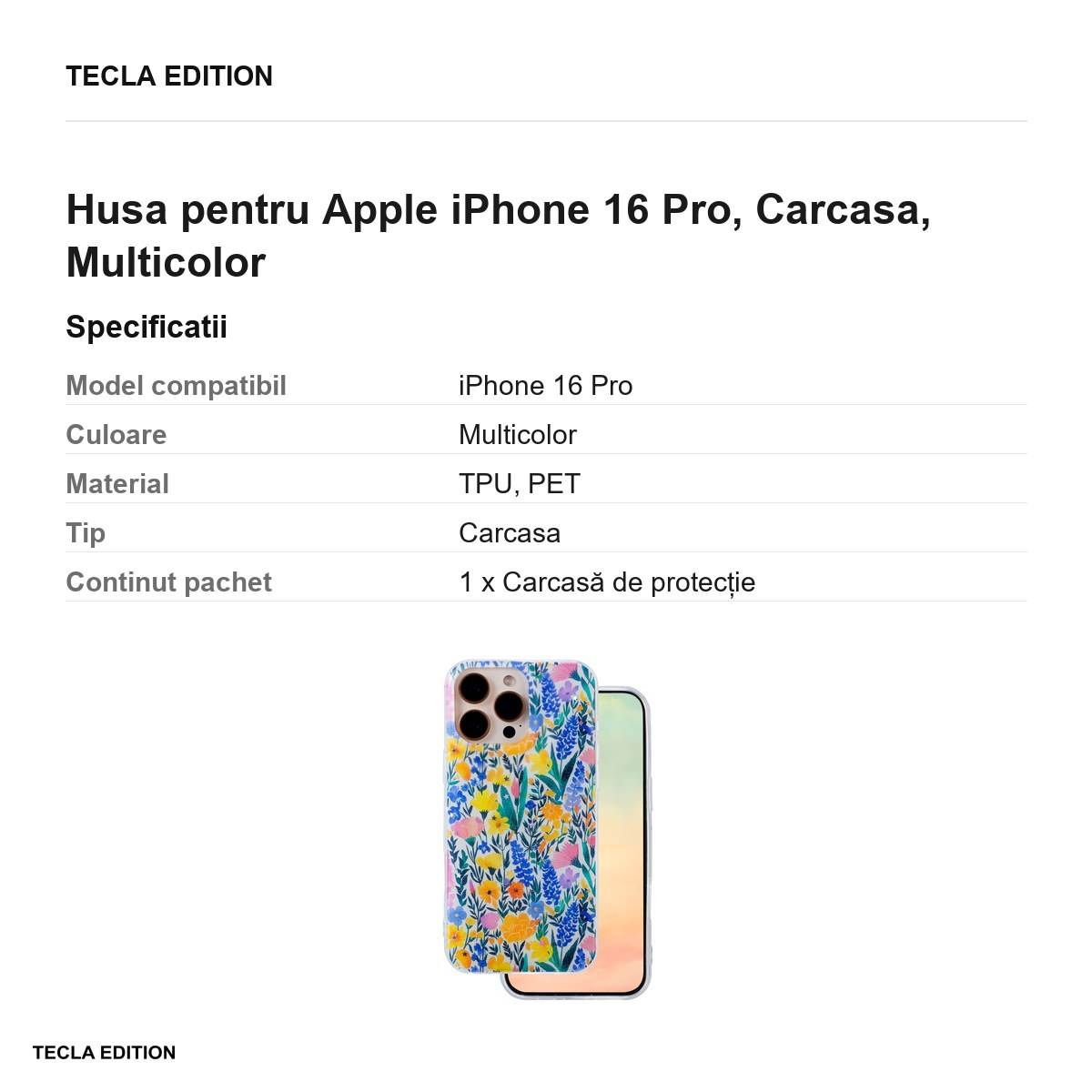 Husa pentru Apple iPhone 16 Pro, Carcasa, Multicolor [3]