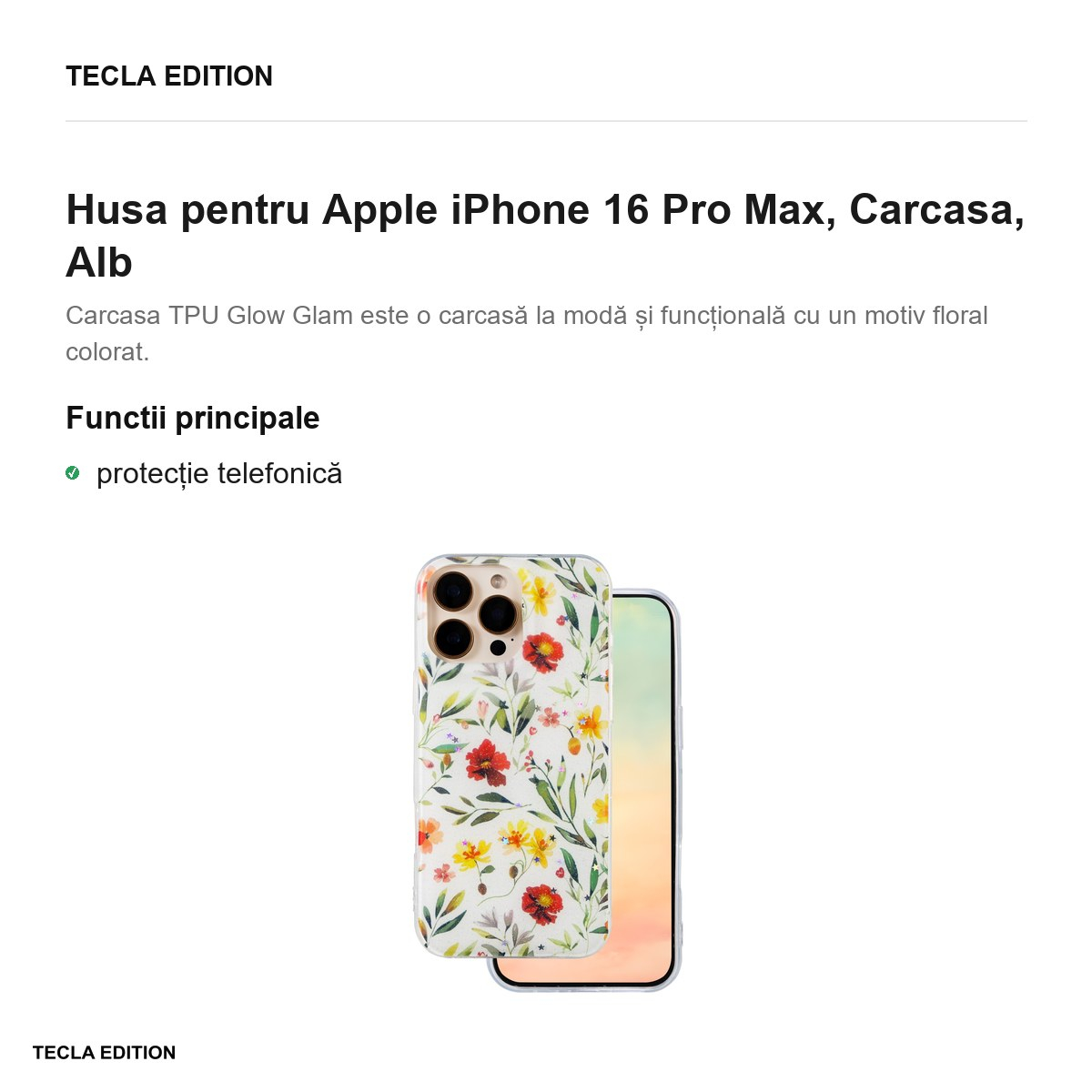 Husa pentru Apple iPhone 16 Pro Max, Carcasa, Alb [2]