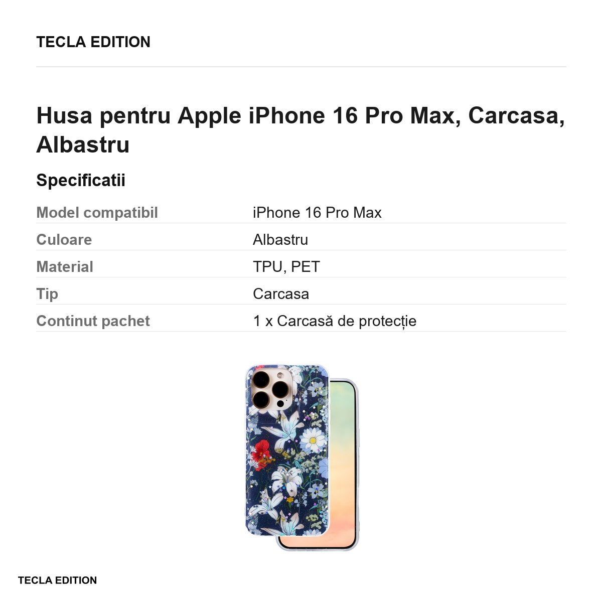 Husa pentru Apple iPhone 16 Pro Max, Carcasa, Albastru [3]