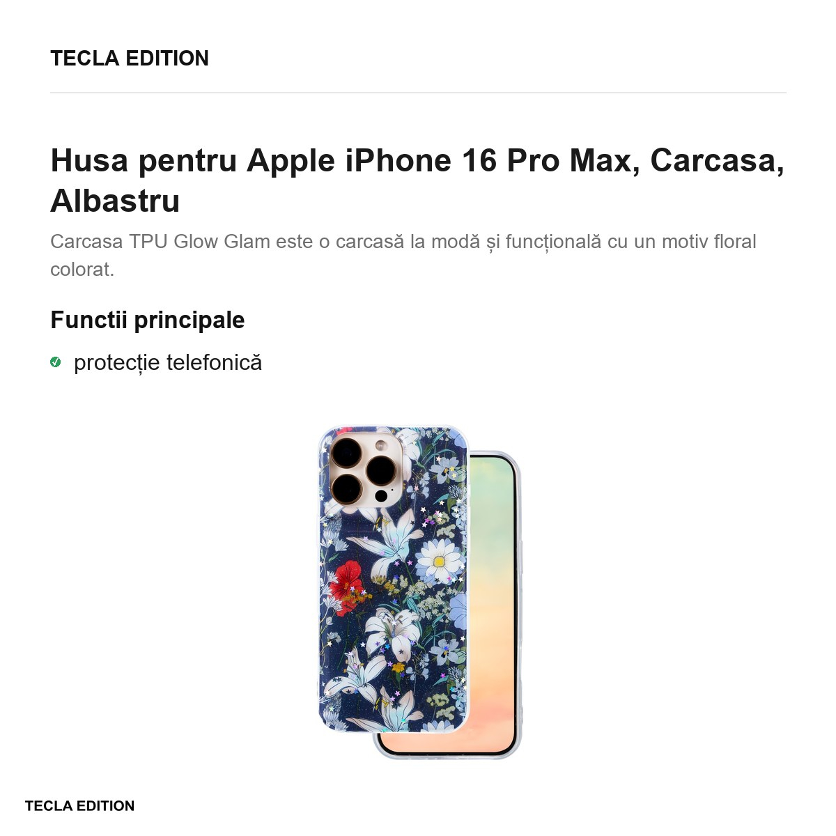Husa pentru Apple iPhone 16 Pro Max, Carcasa, Albastru [2]
