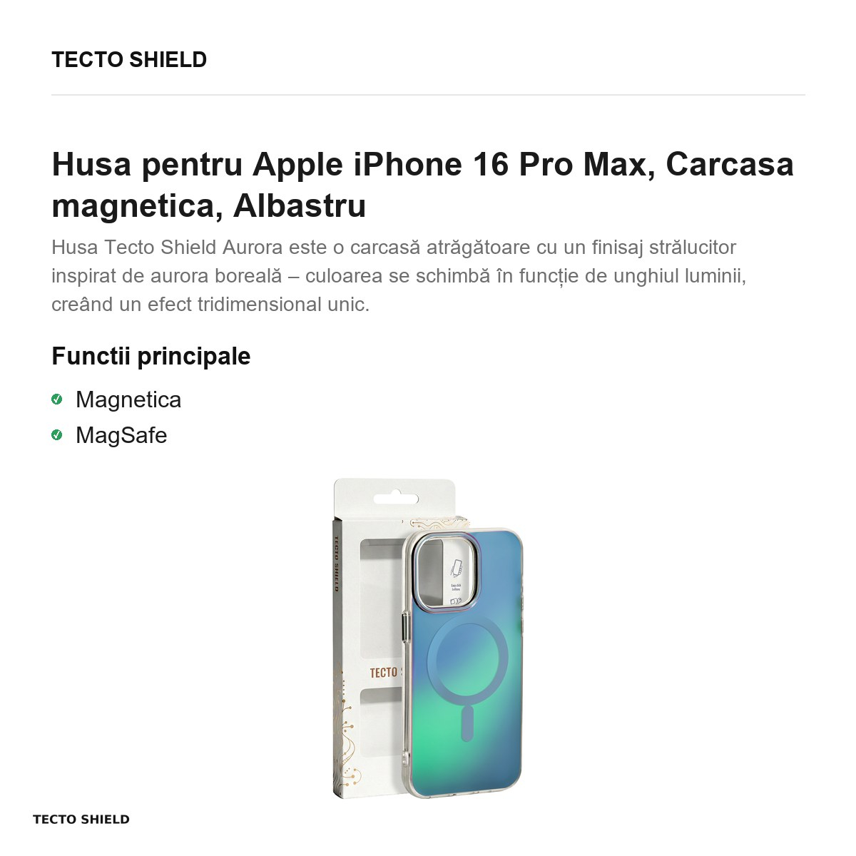 Husa pentru Apple iPhone 16 Pro Max, Carcasa magnetica, Albastru [4]