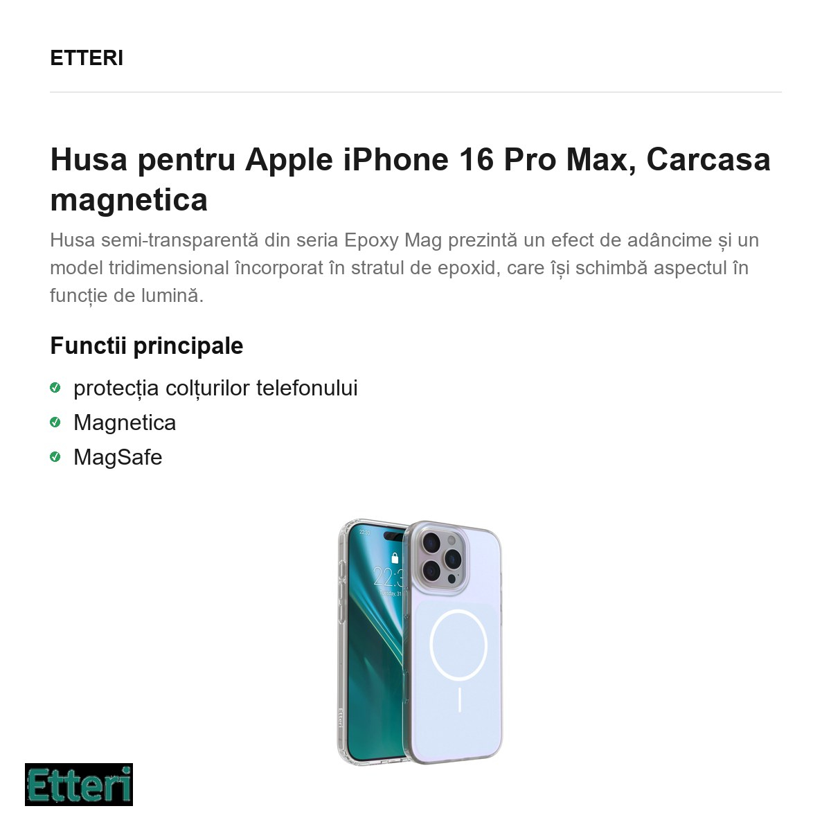 Husa pentru Apple iPhone 16 Pro Max, Carcasa magnetica, Albastru [4]
