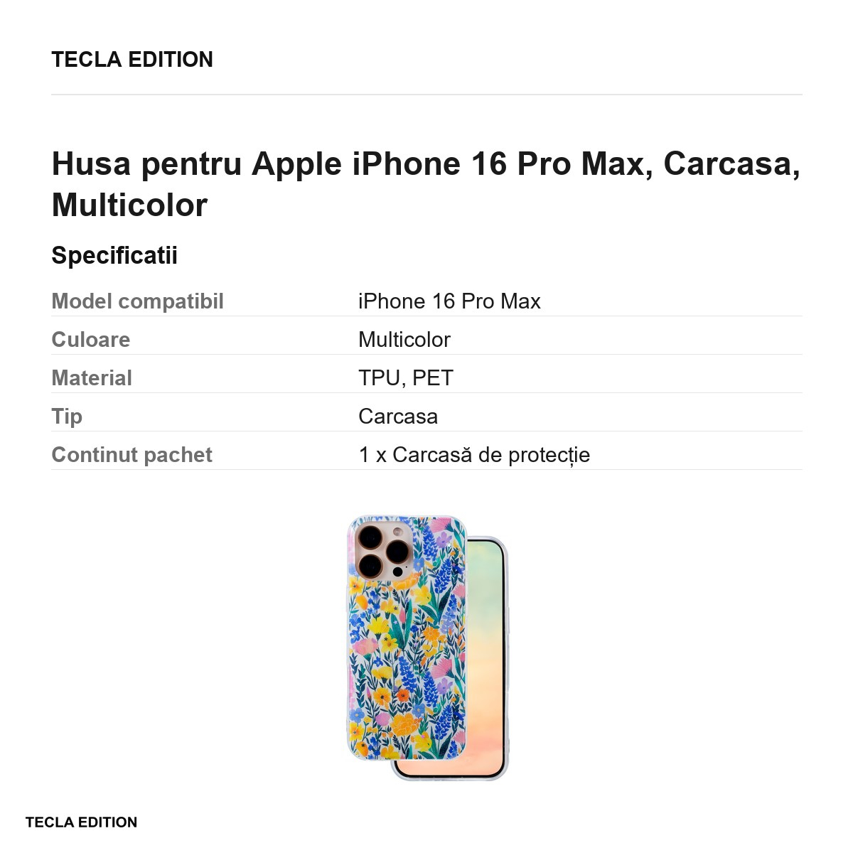 Husa pentru Apple iPhone 16 Pro Max, Carcasa, Multicolor [3]