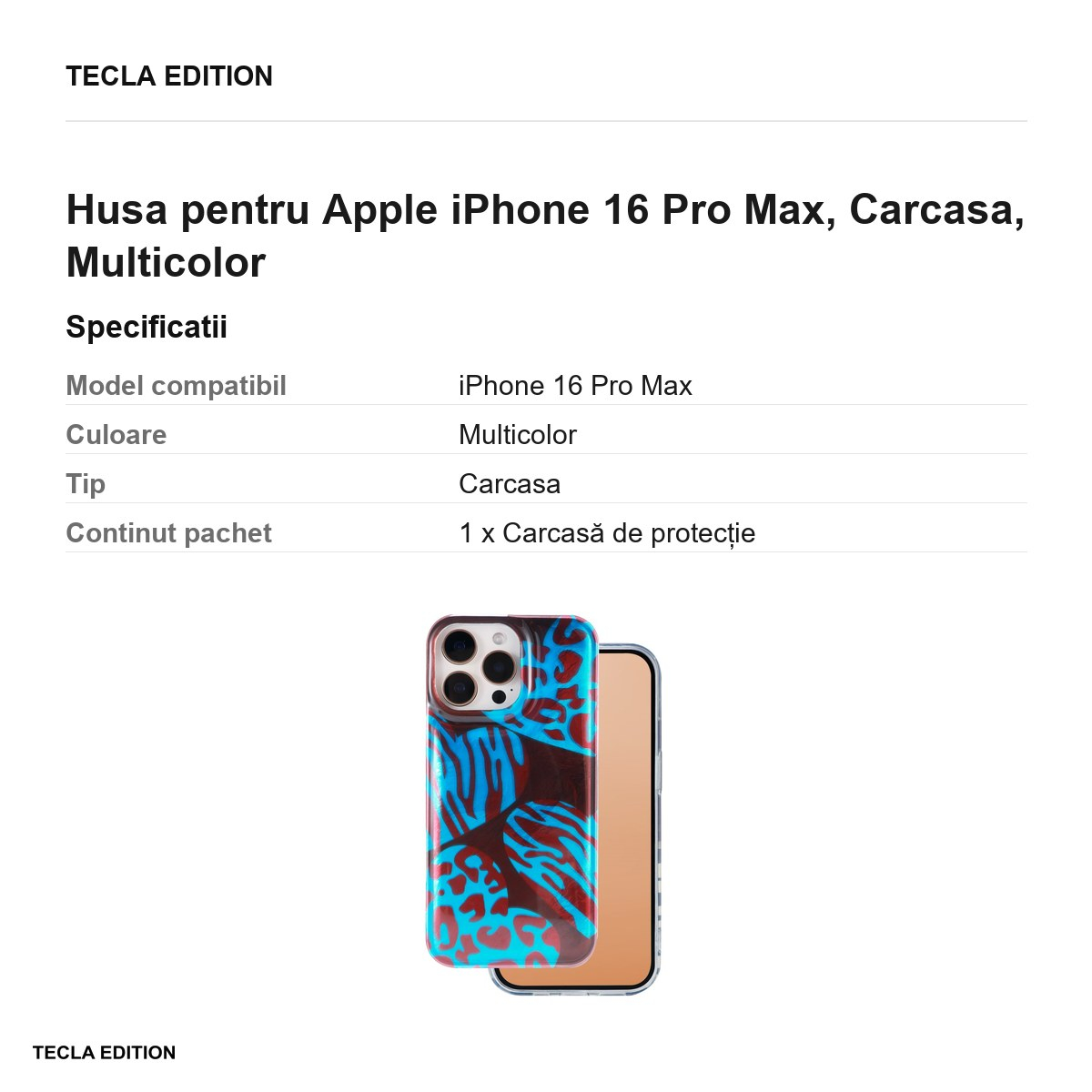Husa pentru Apple iPhone 16 Pro Max, Carcasa, Multicolor [3]
