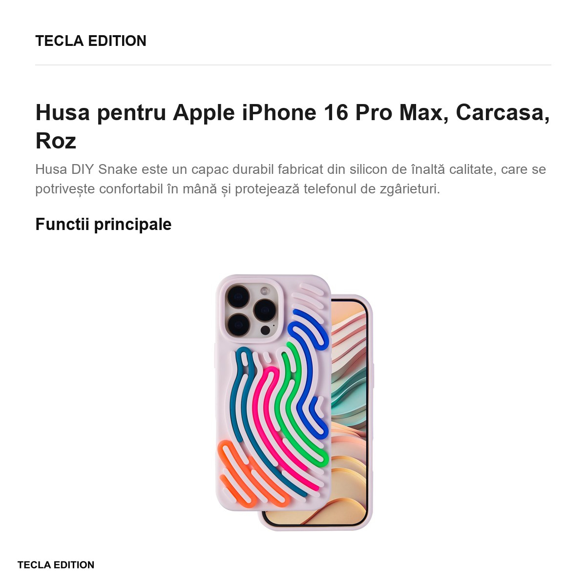 Husa pentru Apple iPhone 16 Pro Max, Carcasa, Roz [3]