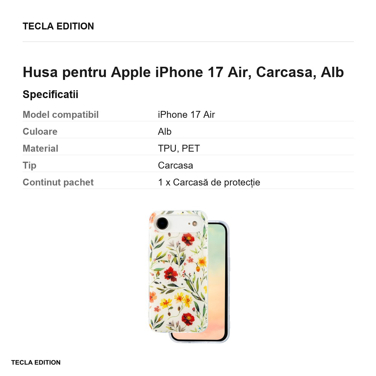 Husa pentru Apple iPhone 17 Air, Carcasa, Alb [3]