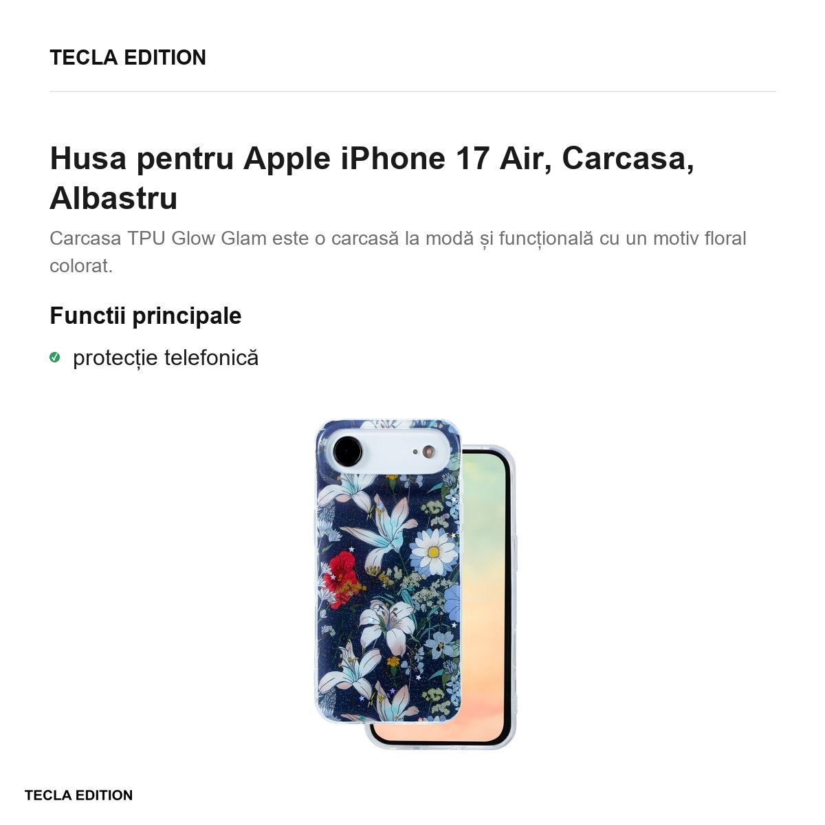 Husa pentru Apple iPhone 17 Air, Carcasa, Albastru [2]