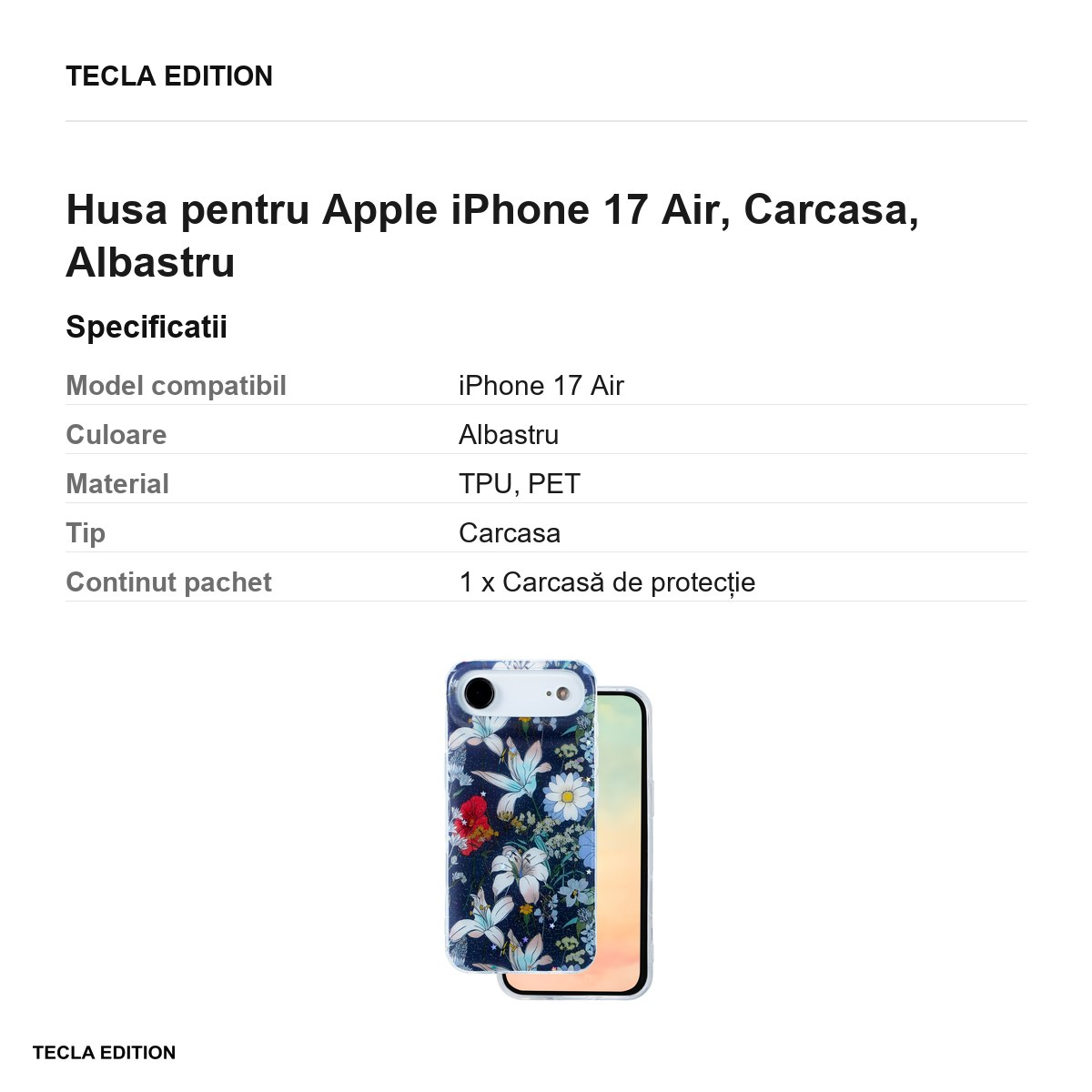 Husa pentru Apple iPhone 17 Air, Carcasa, Albastru [3]