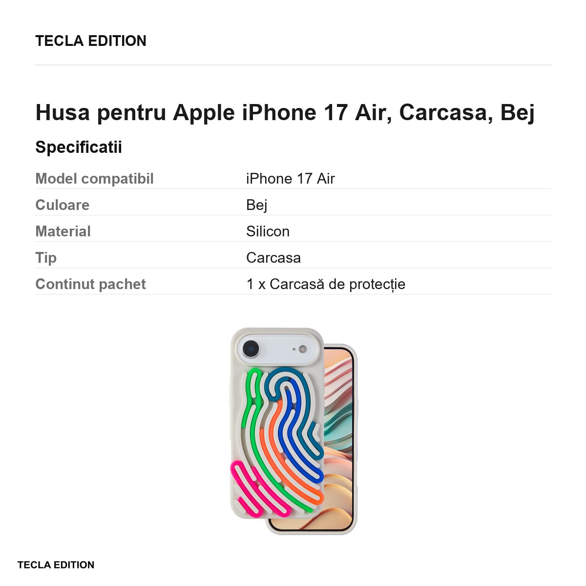 Husa pentru Apple iPhone 17 Air, Carcasa, Bej [5]