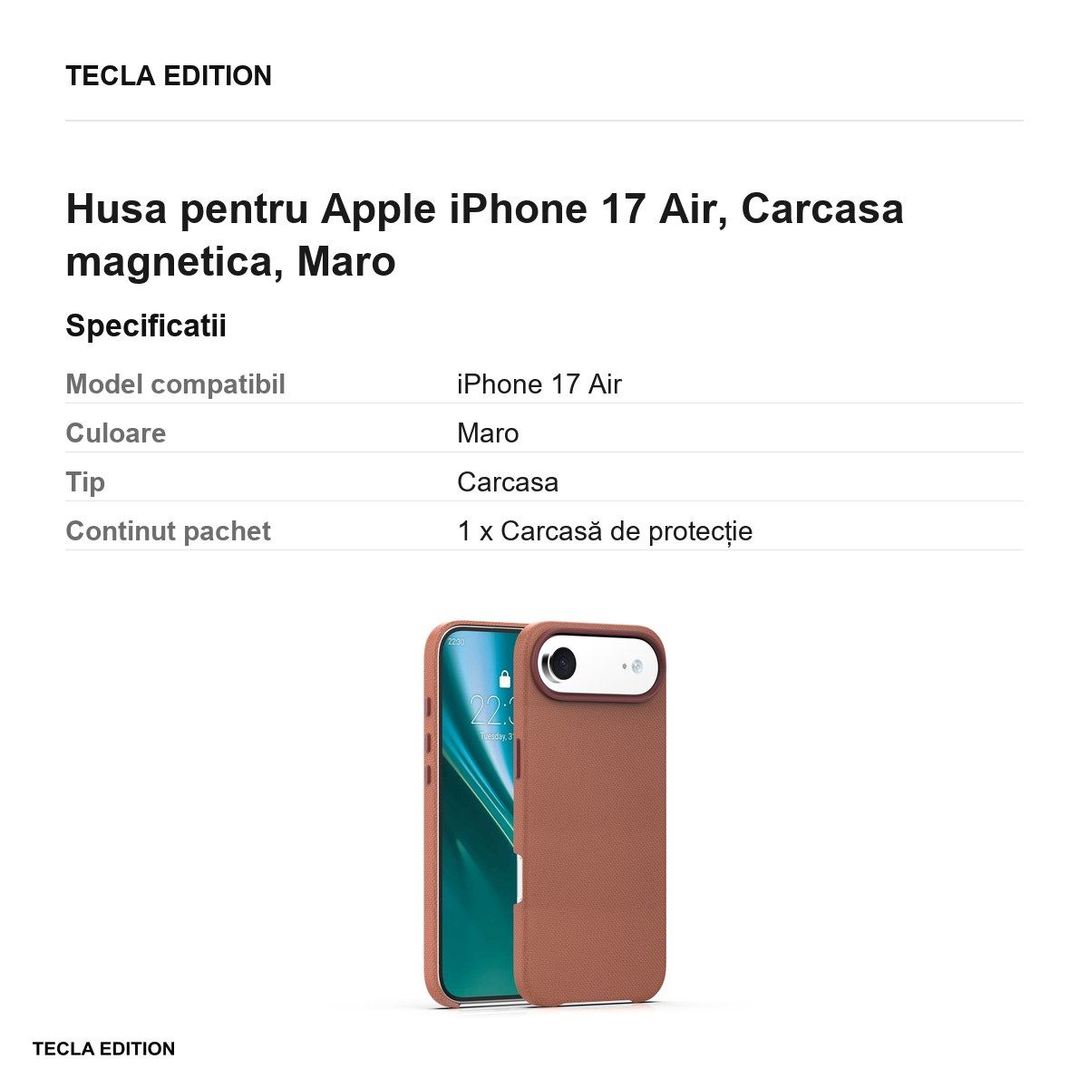 Husa pentru Apple iPhone 17 Air, Carcasa magnetica, Maro [6]