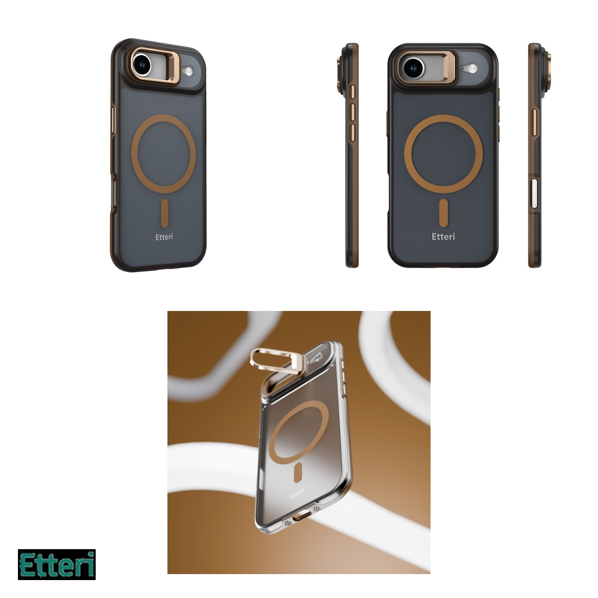 Husa pentru Apple iPhone 17 Air, Carcasa magnetica, Maro [4]