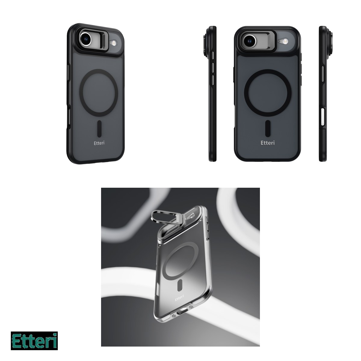 Husa pentru Apple iPhone 17 Air, Carcasa magnetica, Negru [4]