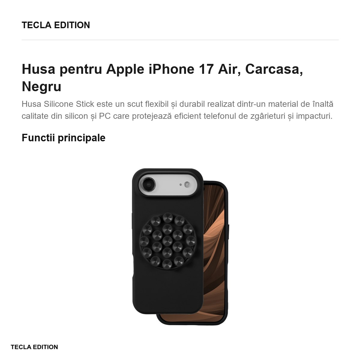 Husa pentru Apple iPhone 17 Air, Carcasa, Negru [2]