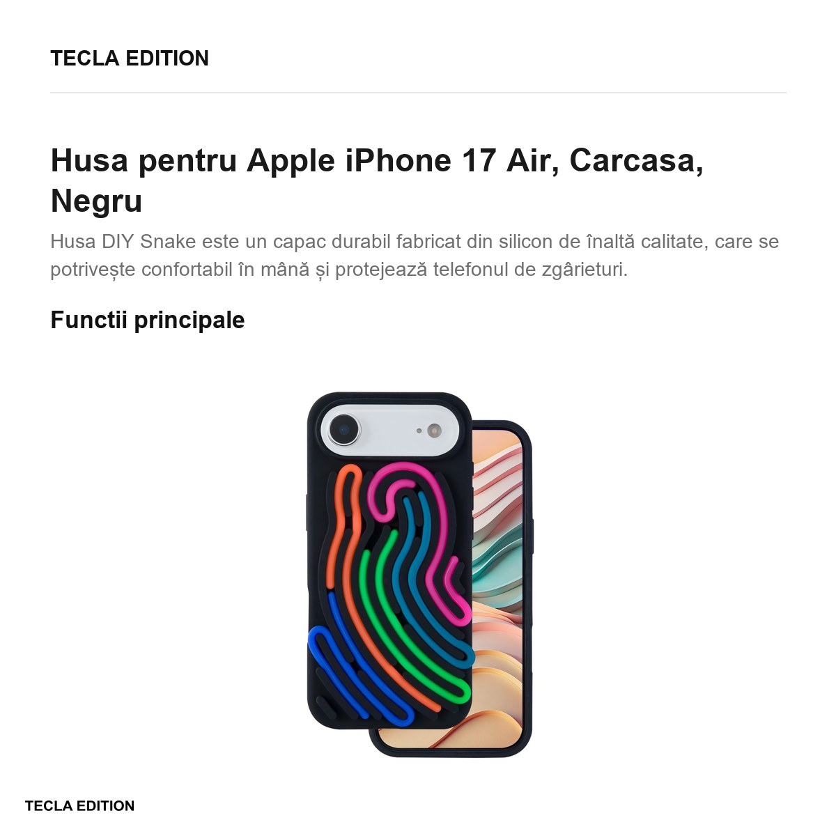 Husa pentru Apple iPhone 17 Air, Carcasa, Negru [2]