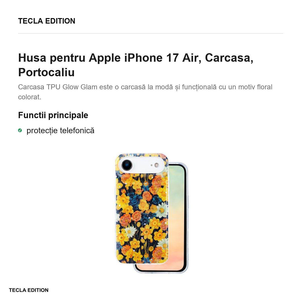 Husa pentru Apple iPhone 17 Air, Carcasa, Portocaliu [2]