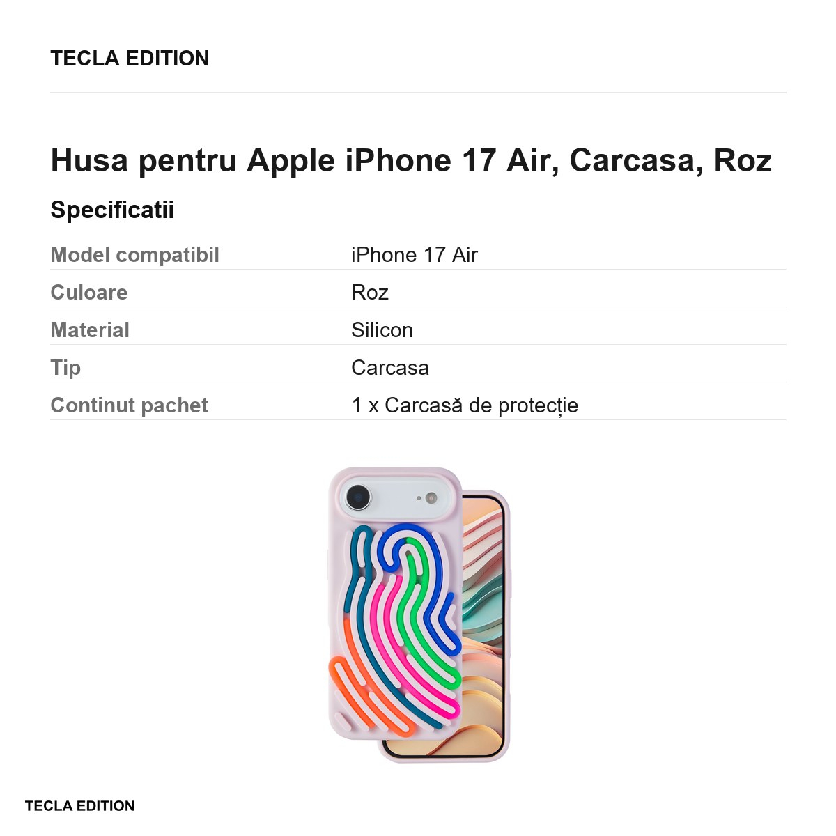 Husa pentru Apple iPhone 17 Air, Carcasa, Roz [6]