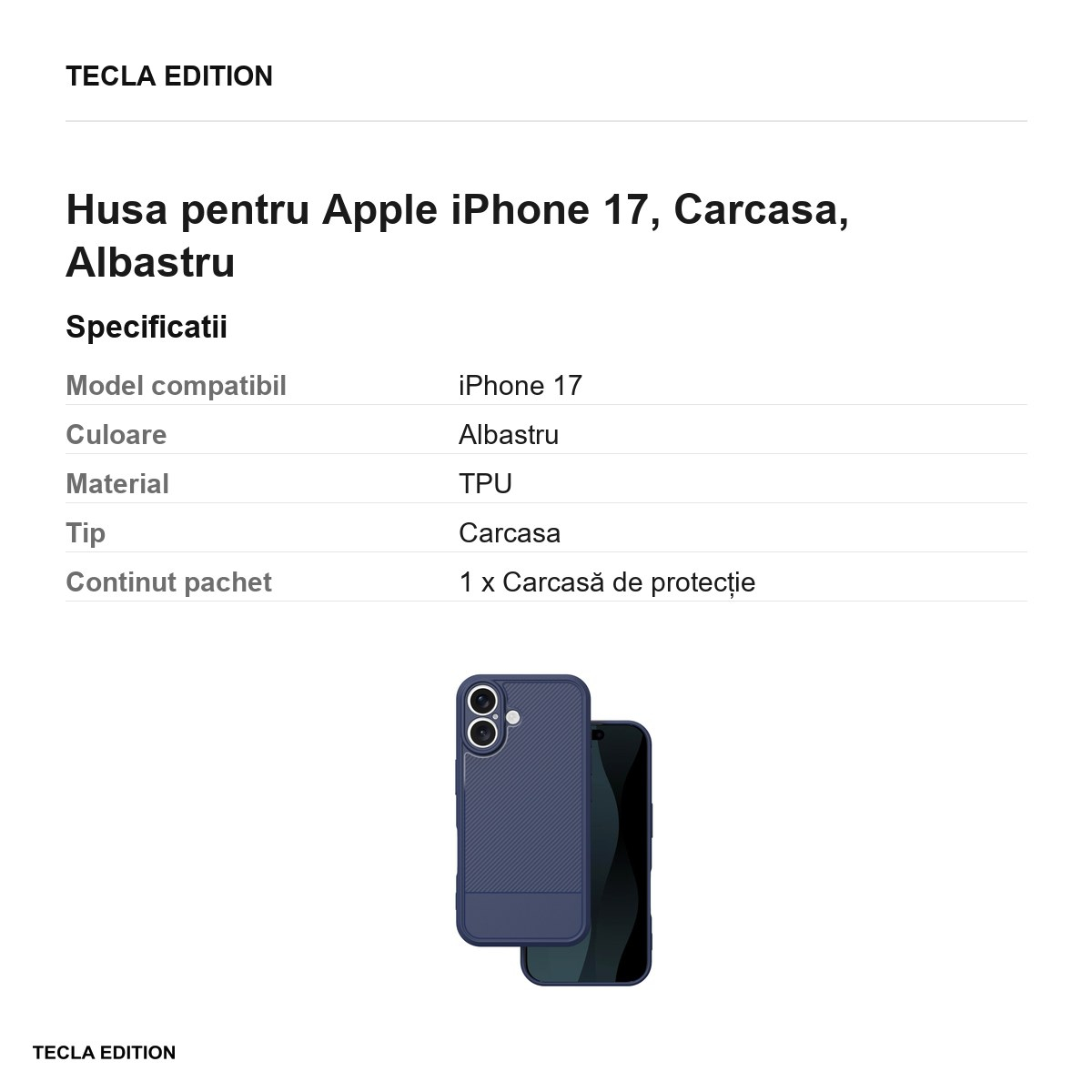 Husa pentru Apple iPhone 17, Carcasa, Albastru [3]