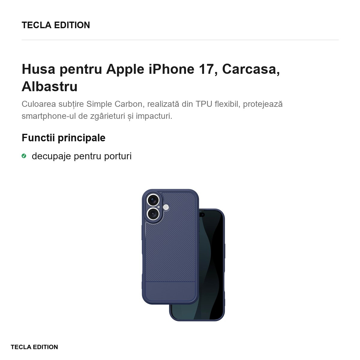 Husa pentru Apple iPhone 17, Carcasa, Albastru [2]