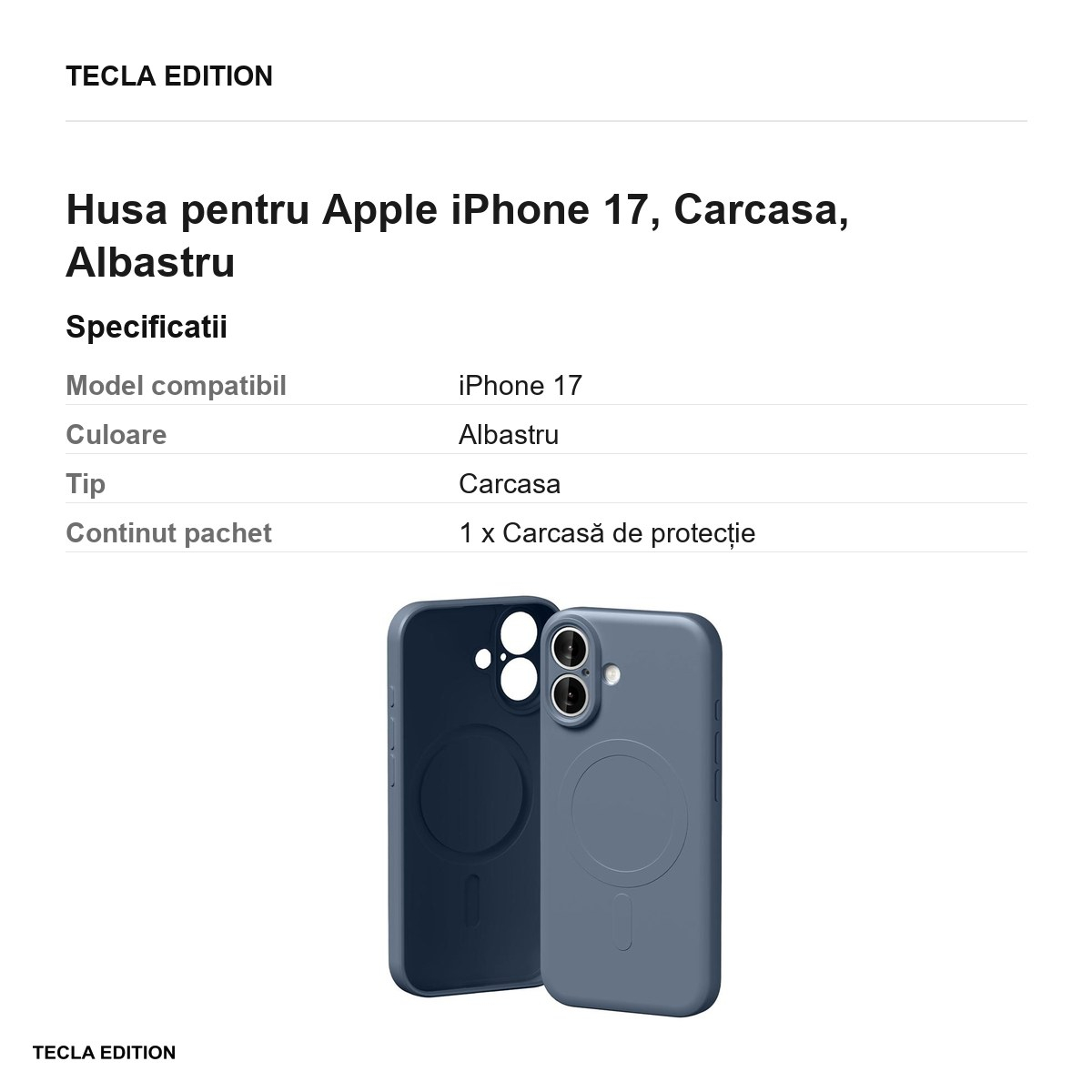 Husa pentru Apple iPhone 17, Carcasa, Albastru [3]