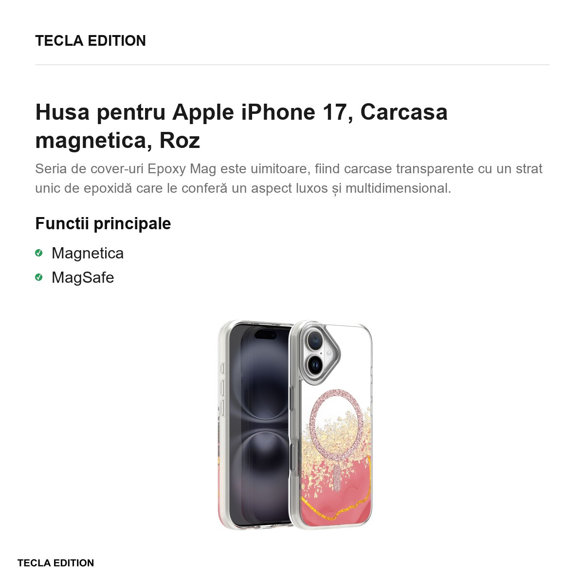 Husa pentru Apple iPhone 17, Carcasa magnetica, Roz [3]