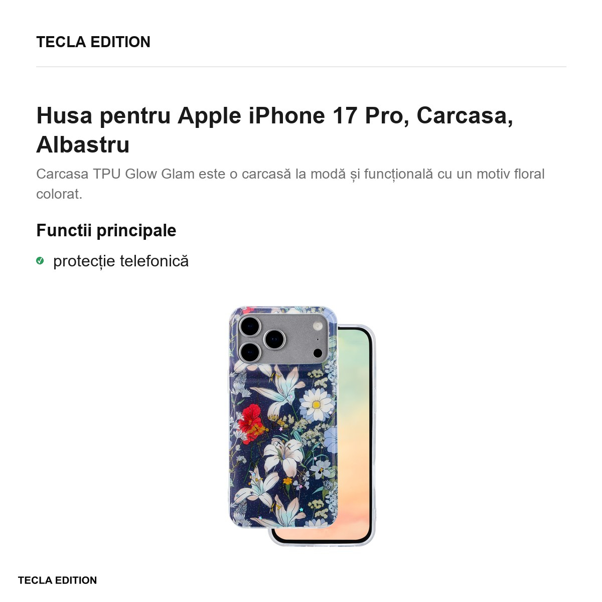 Husa pentru Apple iPhone 17 Pro, Carcasa, Albastru [2]