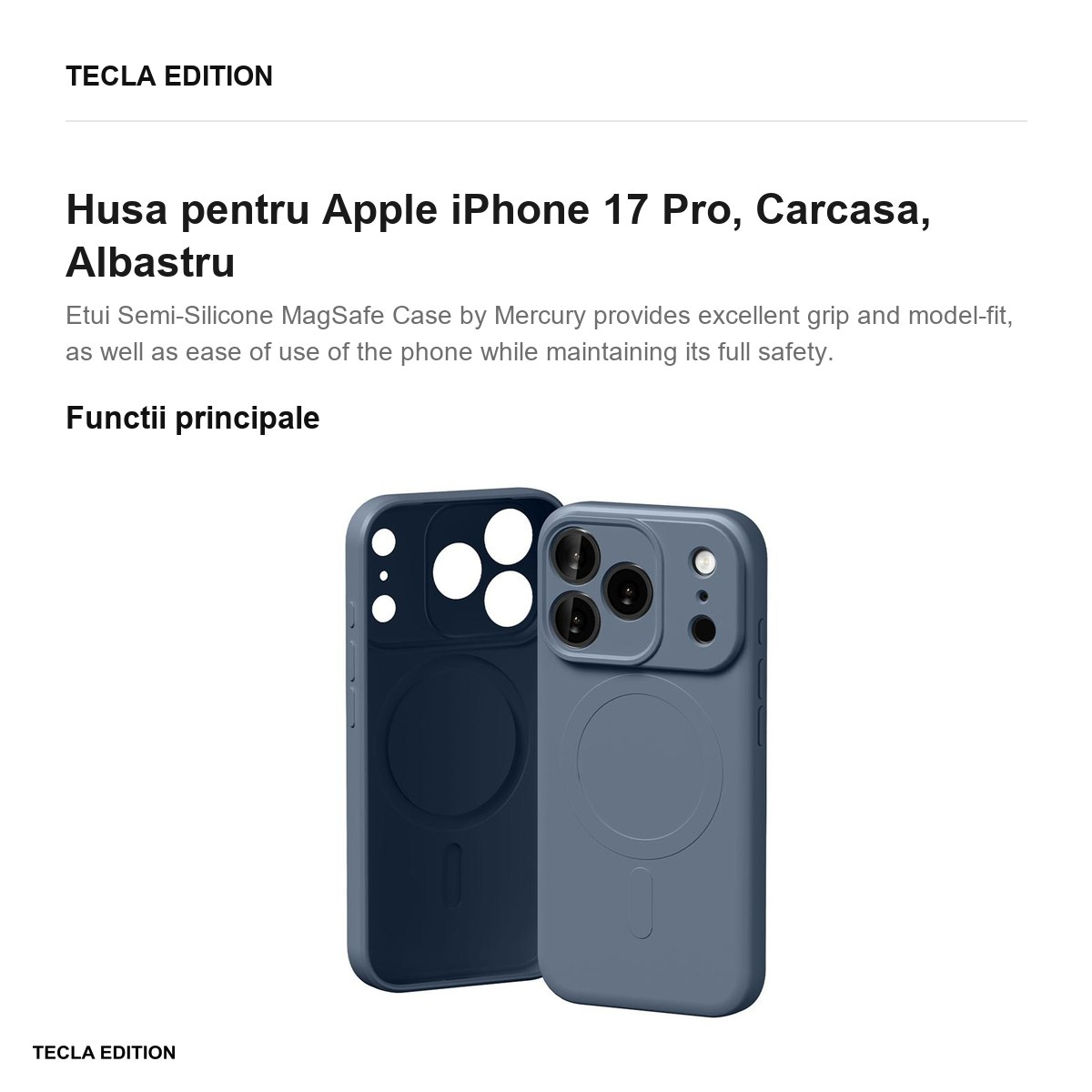 Husa pentru Apple iPhone 17 Pro, Carcasa, Albastru [2]