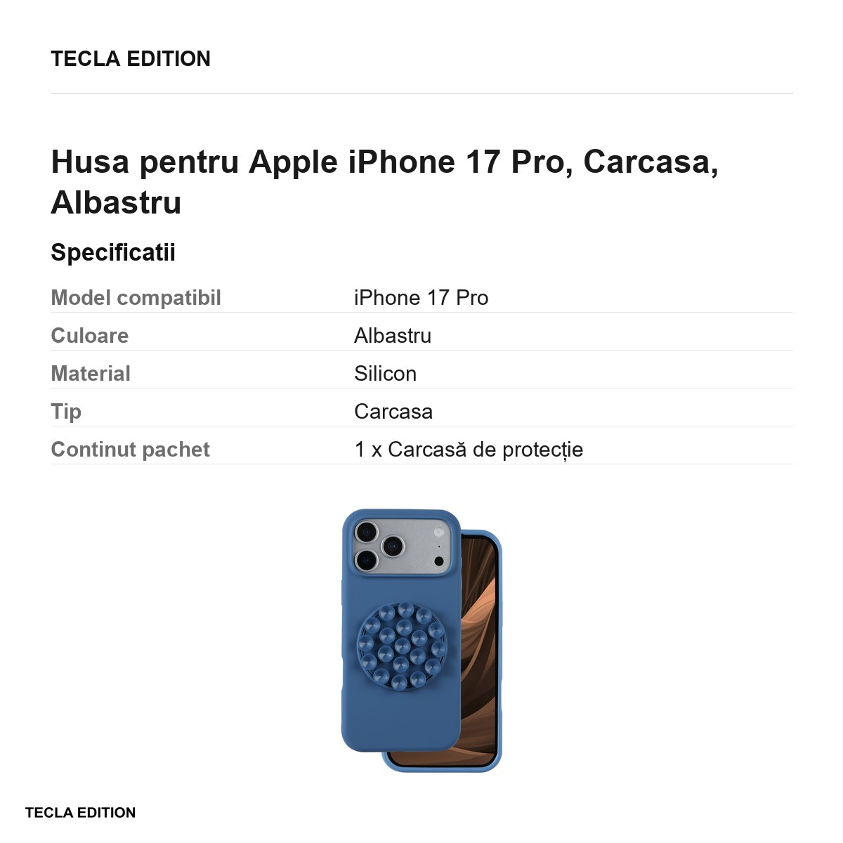 Husa pentru Apple iPhone 17 Pro, Carcasa, Albastru [3]