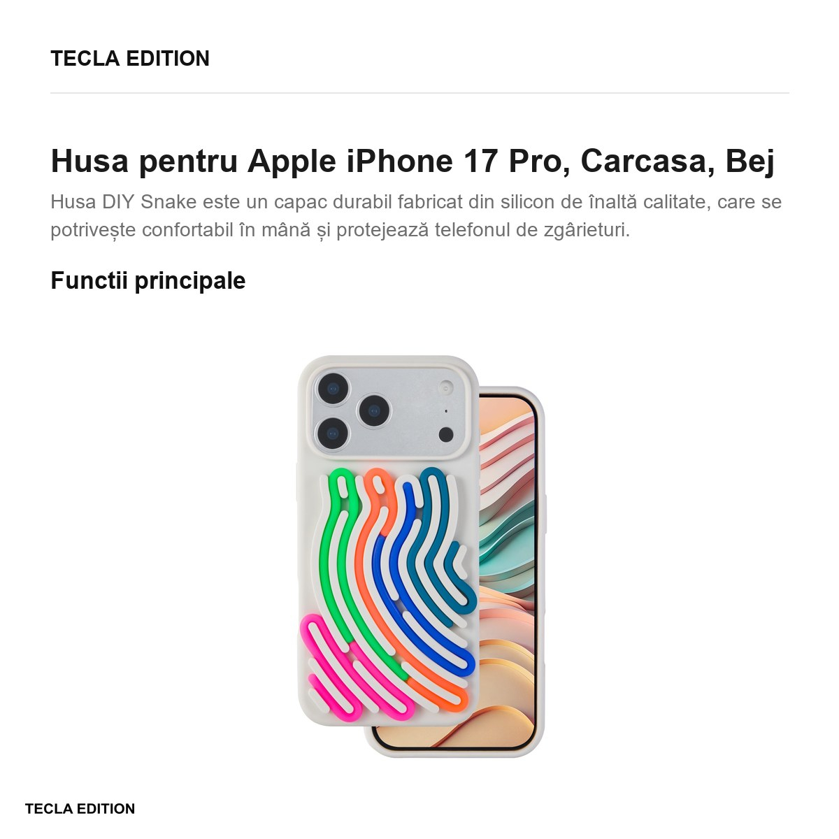 Husa pentru Apple iPhone 17 Pro, Carcasa, Bej [4]