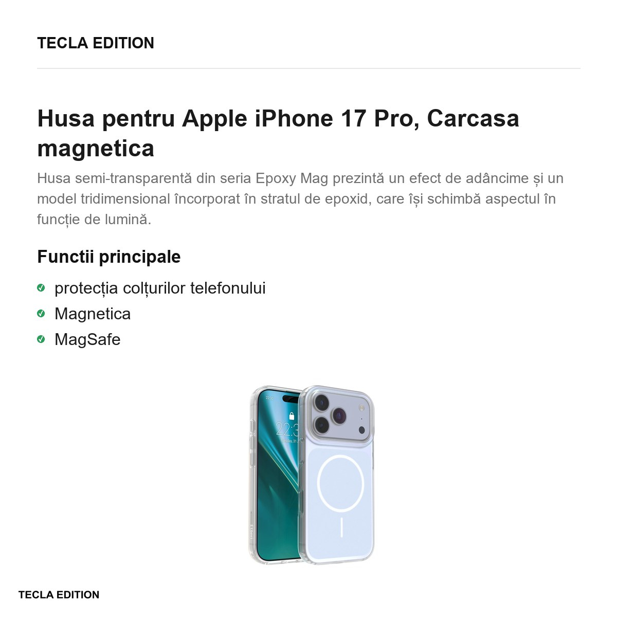 Husa pentru Apple iPhone 17 Pro, Carcasa magnetica, Albastru [3]