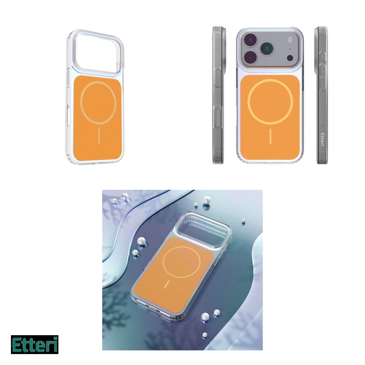 Husa pentru Apple iPhone 17 Pro, Carcasa magnetica, Portocaliu [7]