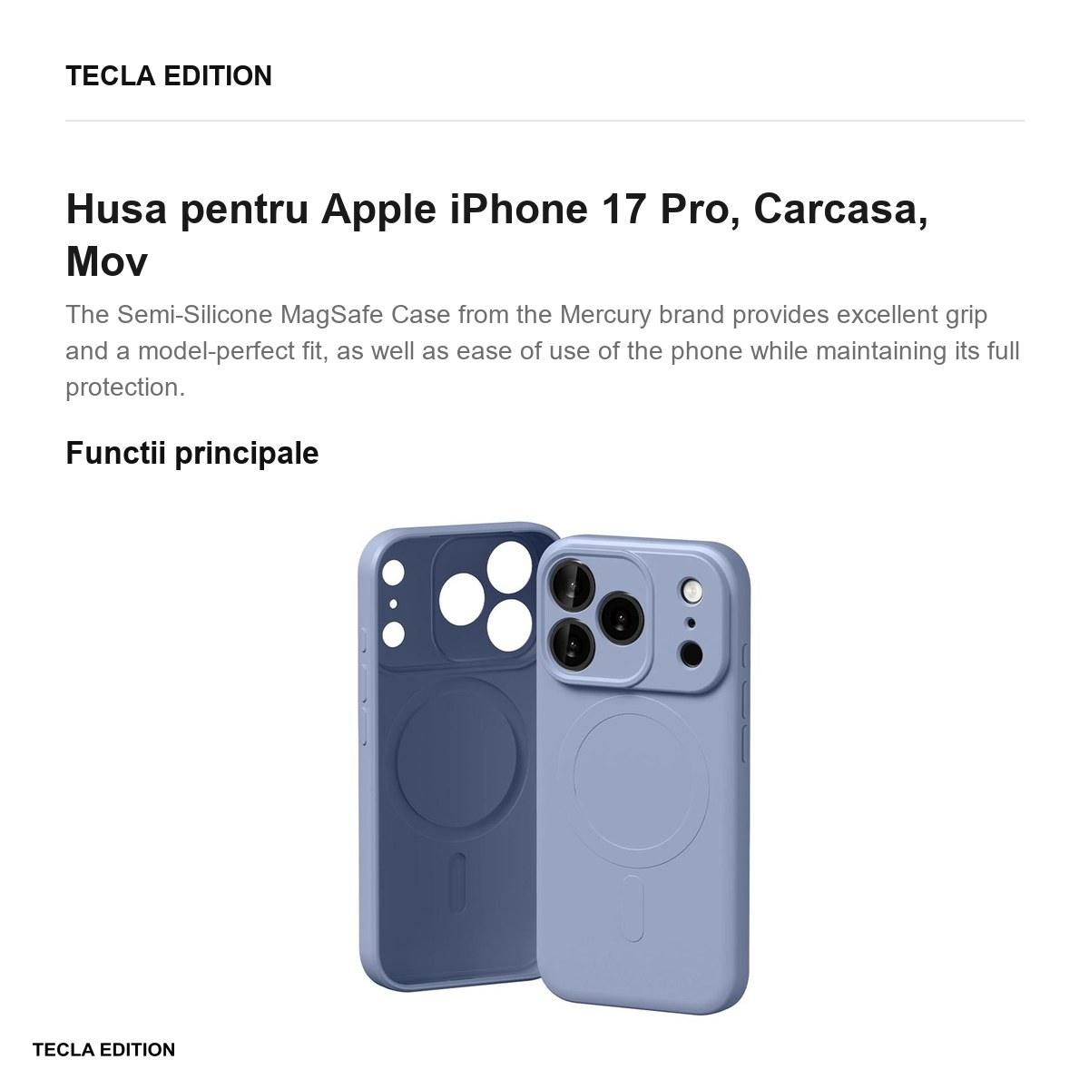Husa pentru Apple iPhone 17 Pro, Carcasa, Mov [2]