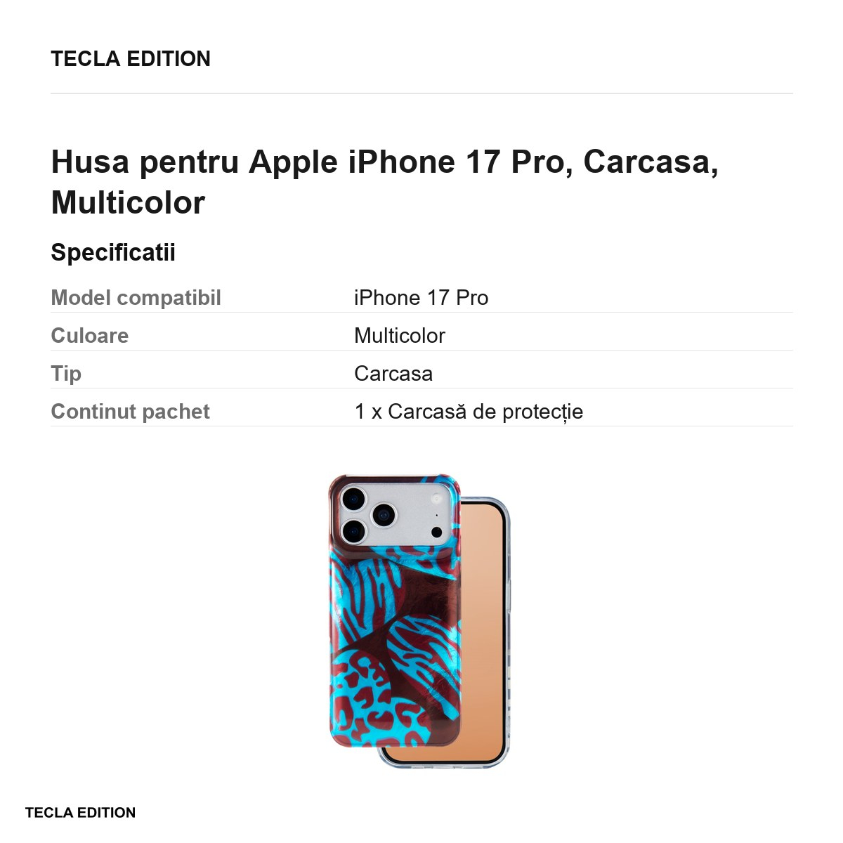 Husa pentru Apple iPhone 17 Pro, Carcasa, Multicolor [3]