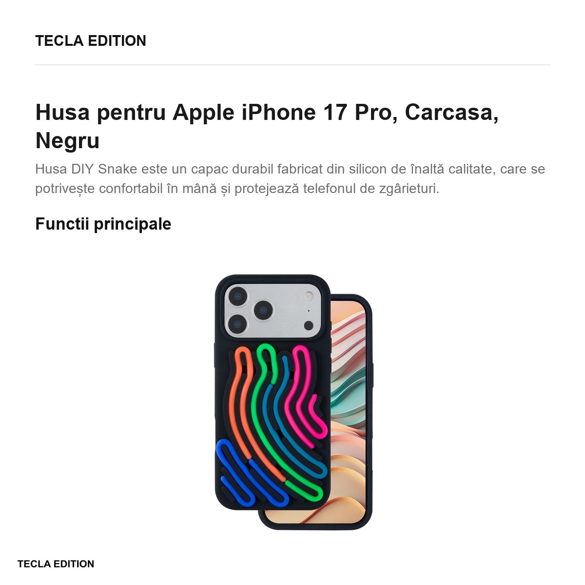 Husa pentru Apple iPhone 17 Pro, Carcasa, Negru [2]