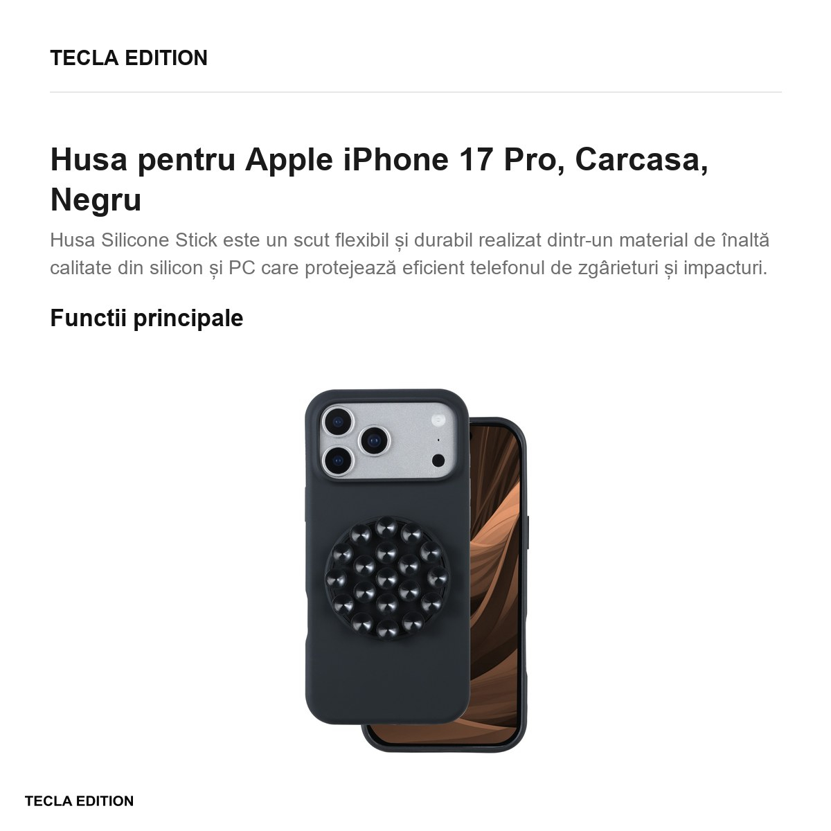 Husa pentru Apple iPhone 17 Pro, Carcasa, Negru [2]