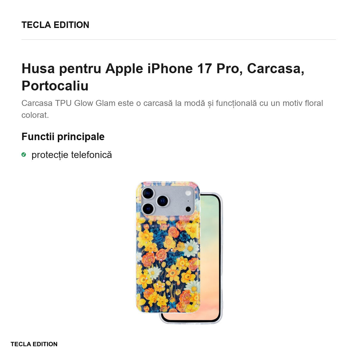 Husa pentru Apple iPhone 17 Pro, Carcasa, Portocaliu [2]