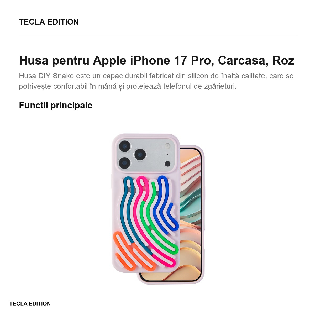 Husa pentru Apple iPhone 17 Pro, Carcasa, Roz [4]