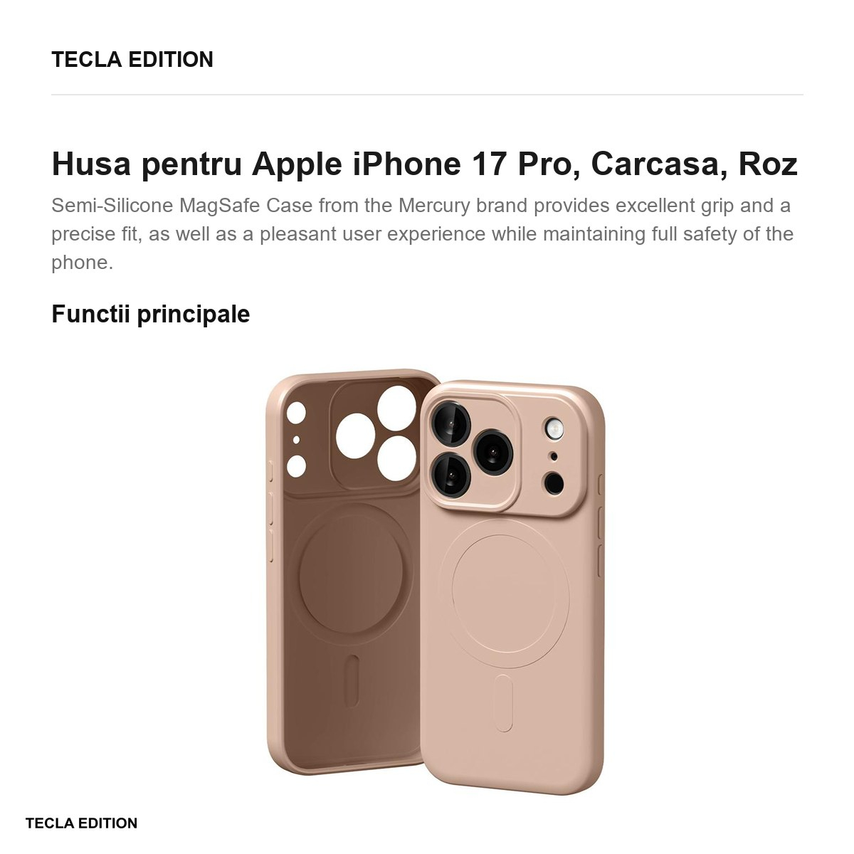 Husa pentru Apple iPhone 17 Pro, Carcasa, Roz [2]