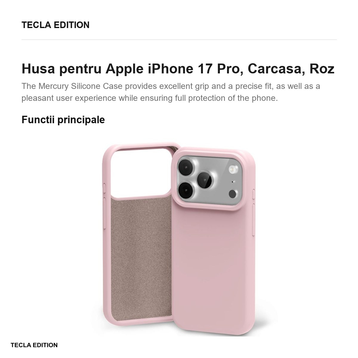 Husa pentru Apple iPhone 17 Pro, Carcasa, Roz [2]