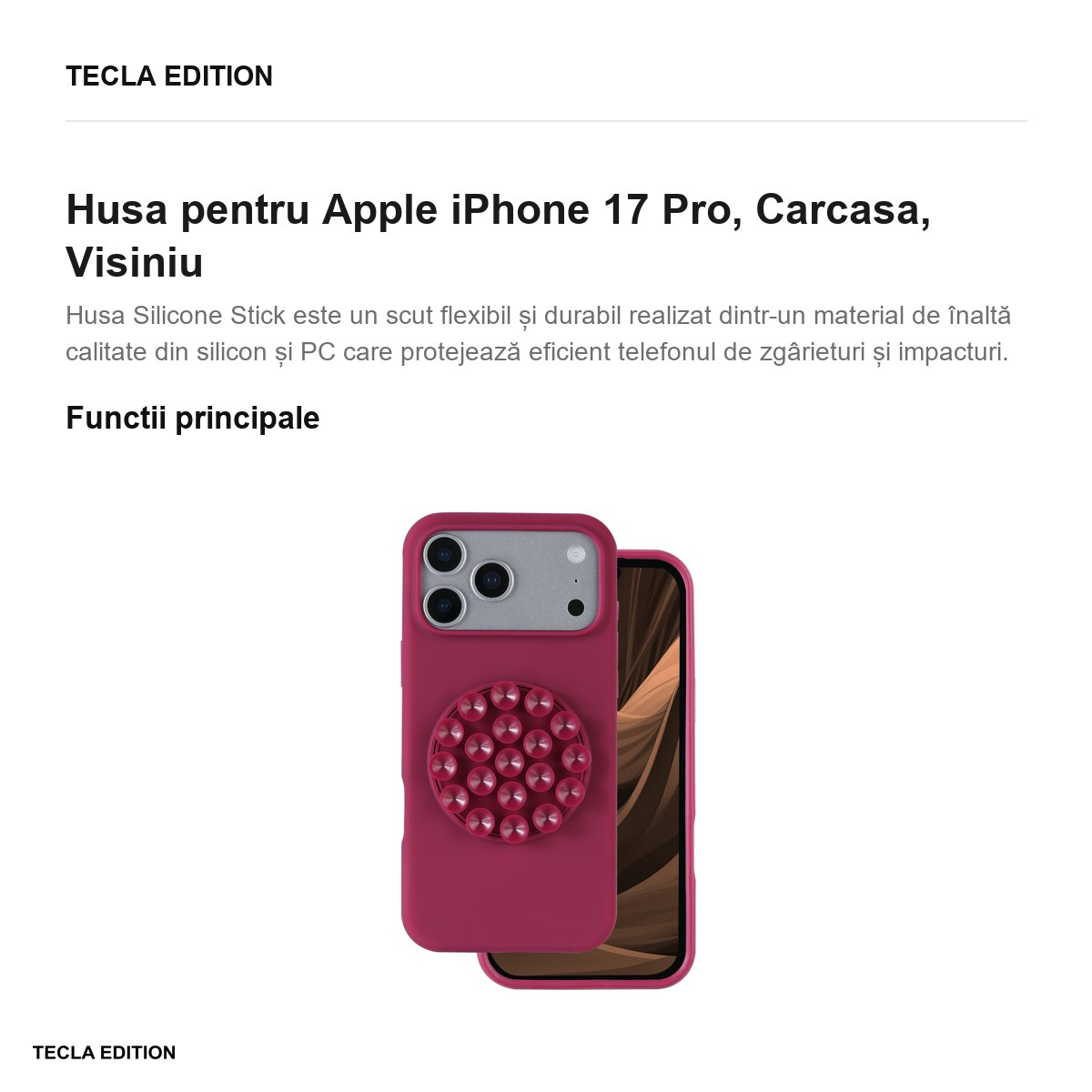 Husa pentru Apple iPhone 17 Pro, Carcasa, Visiniu [2]